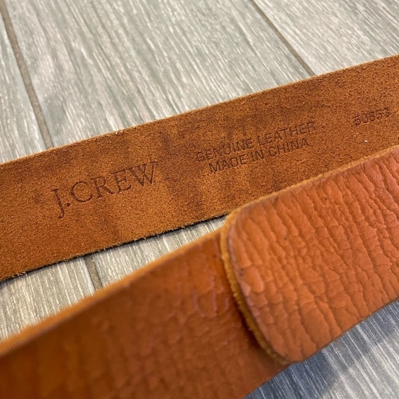J Crew Brown Crackled Leather Belt - Picture 6 of 12